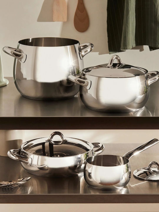 Alessi Mami Cookware Set Made of Stainless Steel Silver 4 Pieces