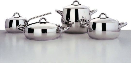 Alessi Mami Kochgeschirr-Set aus Rostfreiem Stahl Silber 4-tlg
