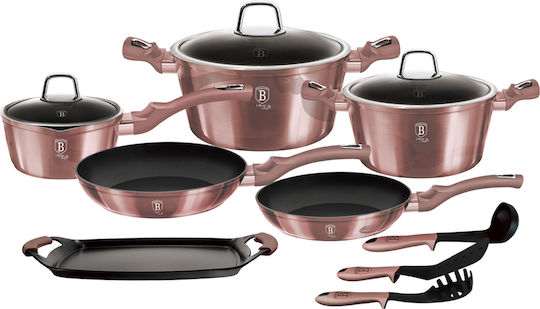 Berlinger Haus i-Rose Collection Kochgeschirr-Set aus Aluminium Rose Collection mit Antihaftbeschichtung 6-tlg