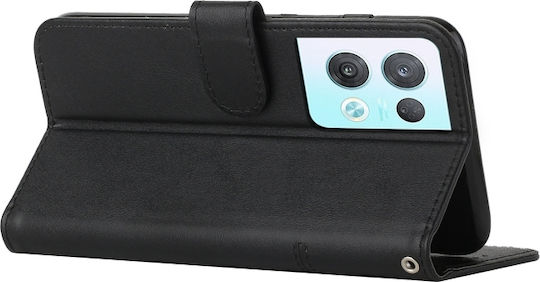 Stitching Texture Wallet Δερματίνης Μαύρο (Oppo Reno 8 Pro 5G)