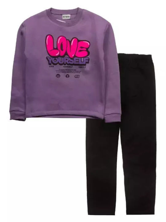 Kinder-Set mit Leggings Winter 2Stück Lilac "love