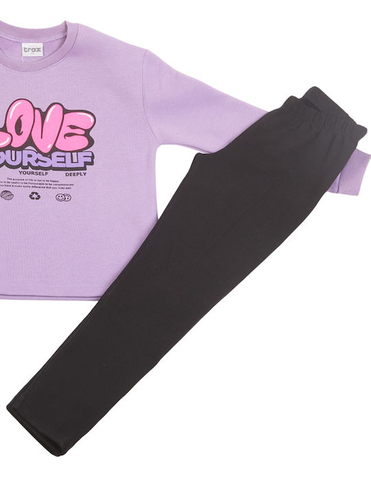 Kinder-Set mit Leggings Winter 2Stück Lilac "love