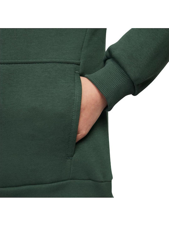 Fleece Παιδικό Φούτερ με Κουκούλα και Τσέπες Πράσινο Sportswear Club