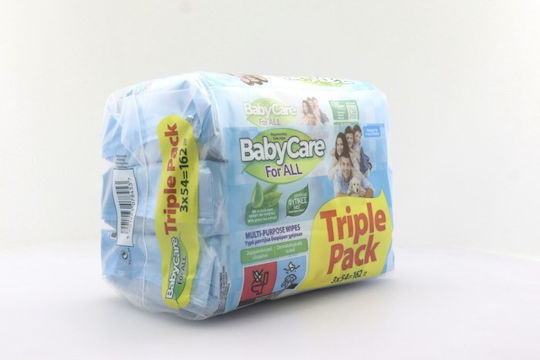 BabyCare For All Μωρομάντηλα χωρίς Οινόπνευμα & Parabens 3x54τμχ