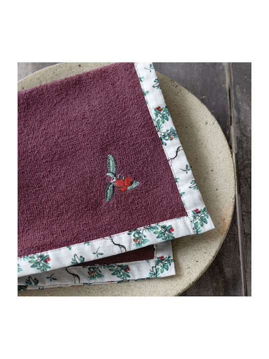 Nima Cranberry Love Towel from 100% Cotton in Red Color 40x40cm