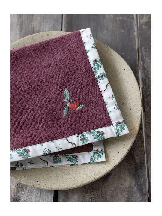 Nima Cranberry Love Towel from 100% Cotton in Red Color 40x40cm