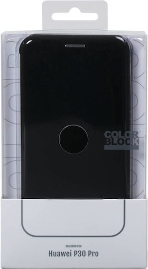 Color Block Case Huawei P30 Pro Shockproof Shell Card Holder Black
