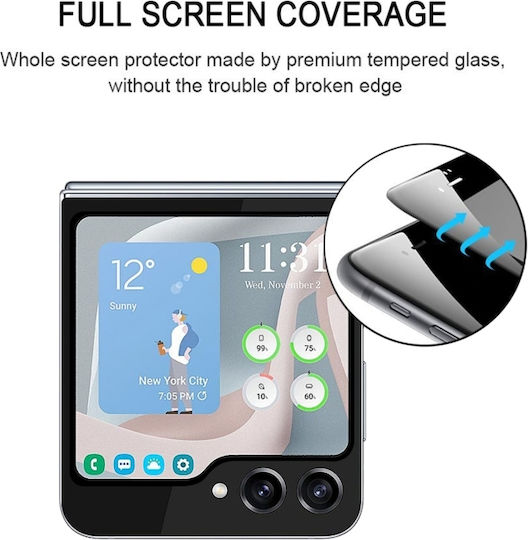 Vollkleber Vollflächig gehärtetes Glas Schwarz (Samsung Galaxy Z Flip 5)
