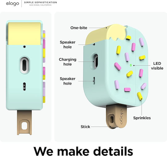 Elago Ice Cream Silicone Case with Keychain Mint for Apple AirPods Pro 2
