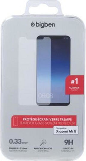 Bigben Connected Gehärtetes Glas Displayschutzfolie Xiaomi Mi 8 Fingerabdruckfrei Transparent