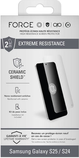 Bigben Connected Screen Protector for Galaxy S24/S25 10H Ultra-Resistant Ceramic Shield Transparent
