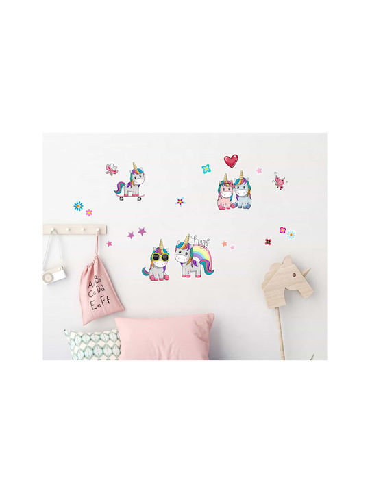 Ango Kids Wall Sticker Colorful Unicorns L 20pcs