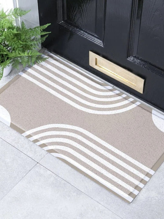 Artsy Mats Entrance Mat Anti-slip Abstract Lines Beige Beige 70x40cm