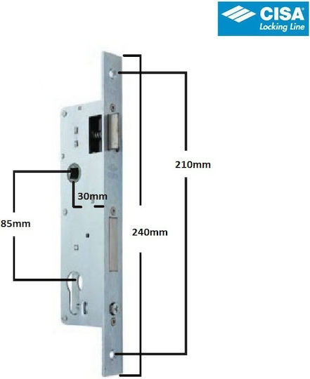 Front Door Lock Cisa Locking Line 30mm