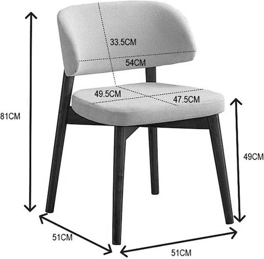 Siena Dining Room Wooden Chair Walnut-ecru 48x50x81cm