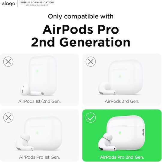 Elago Hang Case Silicone with Hook Neon Hot Pink for Apple AirPods Pro 2
