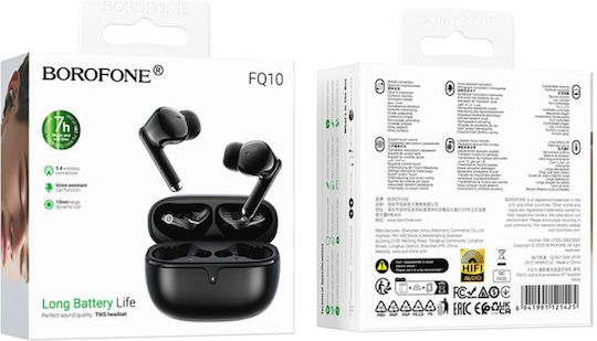 Borofone FQ10 Joyful In-ear Bluetooth Handsfree Ακουστικά με Θήκη Φόρτισης Μαύρα