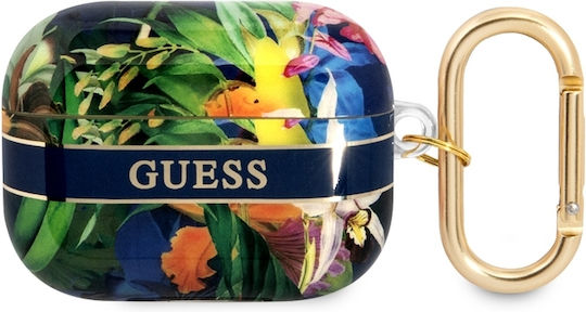 Guess Flower Strap Θήκη Σιλικόνης με Γάντζο σε Πράσινο χρώμα για Apple AirPods Pro