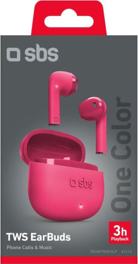 SBS One Color Earbud Bluetooth Handsfree Căști cu Carcasă de Încărcare Roz
