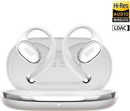 QCY Crossky R70 Open Ear Bluetooth Handsfree Earphones with Sweat Resistance and Charging Case Gray