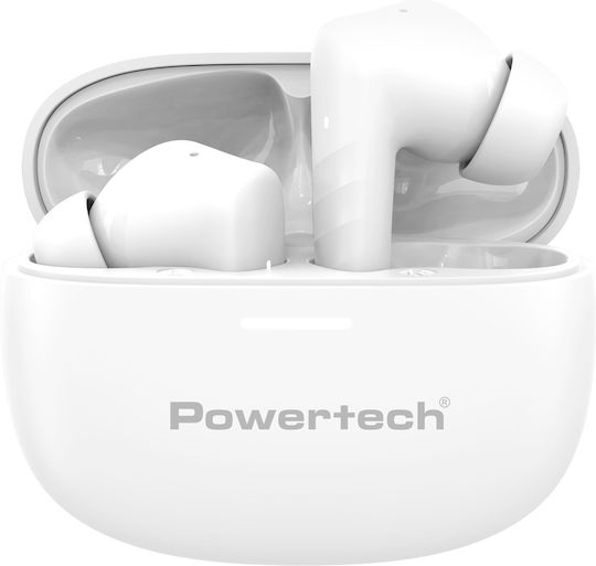 Powertech PT-1432 In-ear Bluetooth Handsfree Ακουστικά με Θήκη Φόρτισης Λευκά