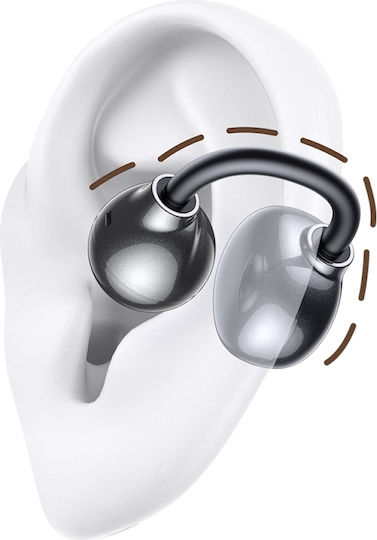 Usams R02 Open Ear Bluetooth Handsfree Ακουστικά με Θήκη Φόρτισης Γκρι