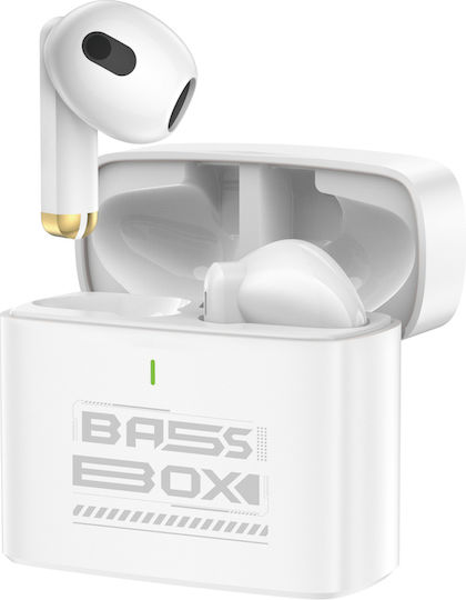 Foneng BL128 Earbud Bluetooth Handsfree Căști cu Carcasă de Încărcare Alb