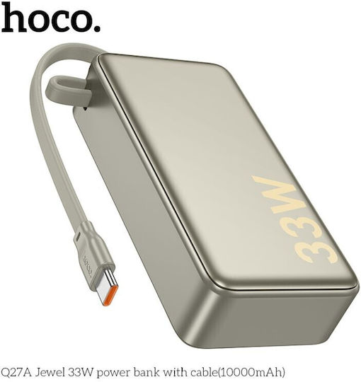 Hoco Q27A Power Bank 10000mAh 33W with USB-A Port Gold