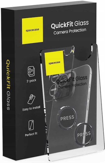 Spacecase Quickfit Προστασία Κάμερας Tempered Glass Μαύρο για το iPhone 13, iPhone 13 mini