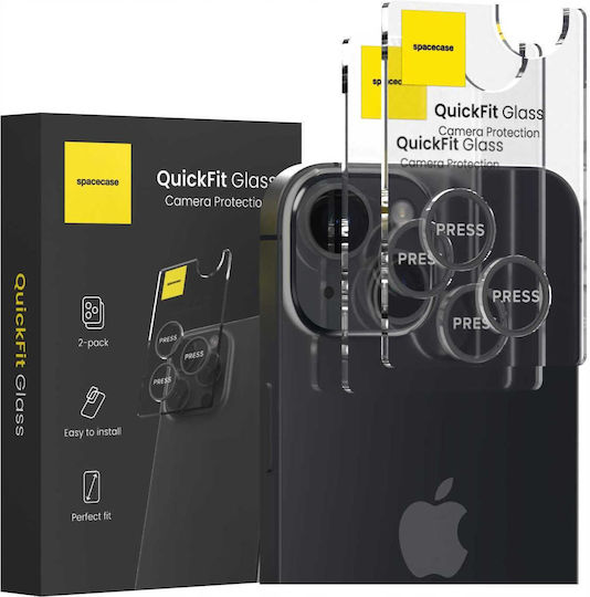 Spacecase Quickfit Protecție Cameră Tempered Glass Black pentru iPhone 14, iPhone 14 Plus