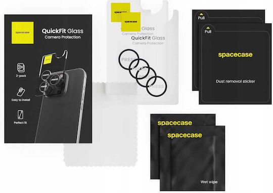 Spacecase Quickfit Protecție Cameră Tempered Glass Black pentru iPhone 14, iPhone 14 Plus