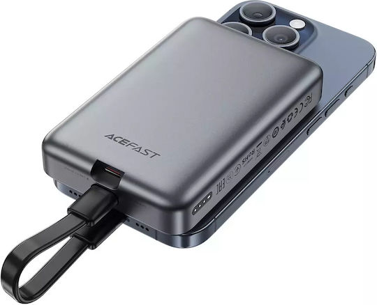 Acefast M10 MagSafe Power Bank 10000mAh 30W with 2 USB-C Ports Power Delivery Black