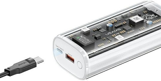 Usams US-CD189 Power Bank 9000mAh 20W με Θύρα USB-A και Θύρα USB-C Power Delivery / Quick Charge 3.0 Μαύρο