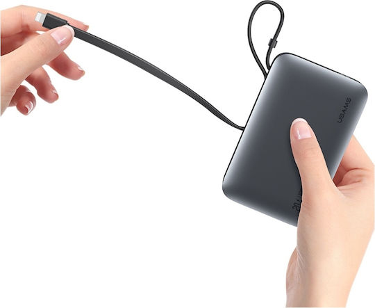 Usams XR Series CD228 Power Bank 10000mAh 20W mit USB-A Ausgangsanschlüsse und USB-C Ausgangsanschlüsse Quick Charge Weiß