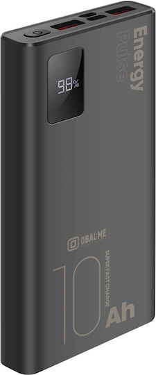 Obal:Me EnergyPulse Power Bank 10000mAh 22.5W με Θύρα USB-A και Θύρα USB-C Μαύρο