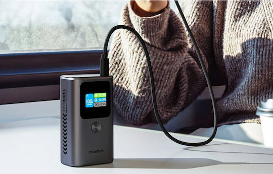 Choetech B701 Power Bank 10000mAh 30W cu Port USB-A și 2 Porturi USB-C Gri