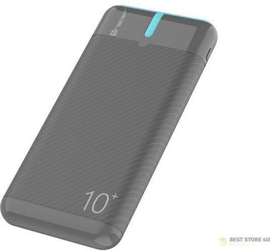 Tracer EnerGo Power Bank 10000mAh με 2 Θύρες USB-A και Θύρα USB-C Gray Blue