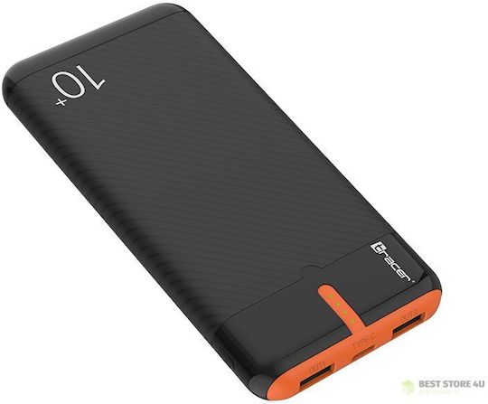 Tracer EnerGo Power Bank 10000mAh with 2 USB-A Ports and USB-C Port Black Orange