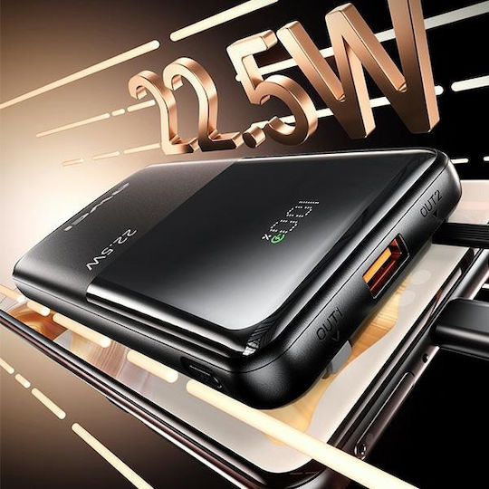 Awei P76K Power Bank 10000mAh 22.5W Μαύρο
