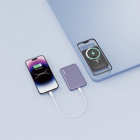 Riversong MagNano 05 Power Bank 5000mAh με Θύρα USB-C Dark Purple
