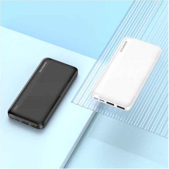 Borofone BJ27 Power Bank 10000mAh with 2 USB-A Ports and USB-C Port Black