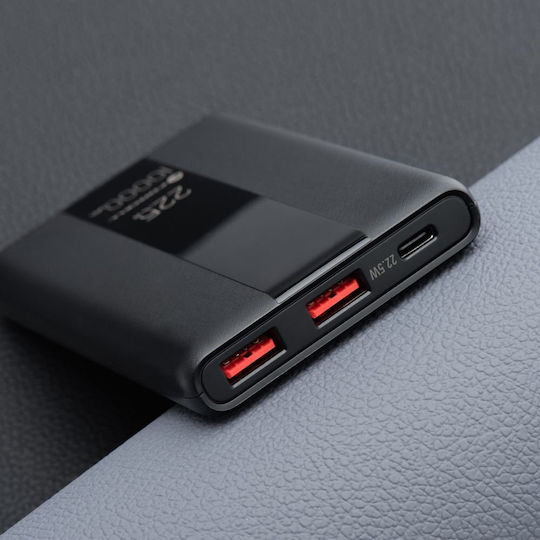 Forcell F-Energy P10k1 Power Bank 10000mAh 22.5W with 2 USB-A Ports and USB-C Port Power Delivery / Quick Charge 3.0 Black