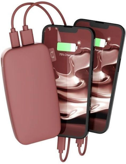 Fresh 'n Rebel Power Bank 12000mAh 20W with USB-A Port and USB-C Port Power Delivery Safari Red