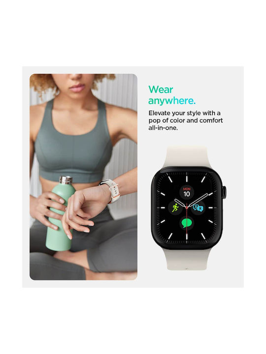 Spigen Nano Pop Armband Silikon Beige (Apple Watch 6, 7, 8, 9, 10, SE)