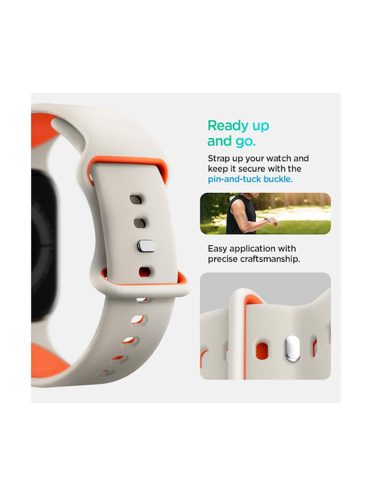 Spigen Nano Pop Armband Silikon Beige (Apple Watch 6, 7, 8, 9, 10, SE)