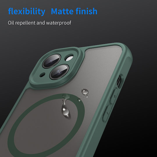 Techsuit Halofrost Ii Magsafe Umschlag Rückseite Kunststoff / Silikon Grün (iPhone 15)