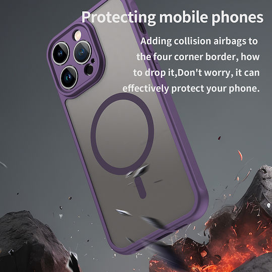 Techsuit Halofrost Ii Magsafe Umschlag Rückseite Kunststoff / Silikon Lila (iPhone 14 Pro Max)