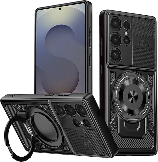 Techsuit Umschlag Rückseite Silikon Schwarz (Galaxy S25 Ultra,Samsung S25 Ultra)