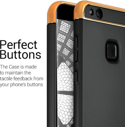 KWmobile goldene Clips by Umschlag Rückseite Silikon Schwarz (Huawei P10 Lite)