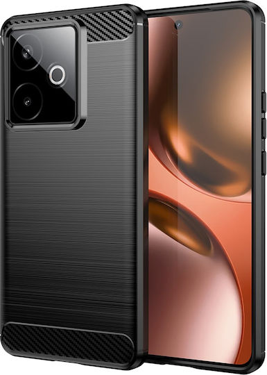 Techsuit Carbon Umschlag Rückseite Silikon / Kunststoff Schwarz (Realme GT 7)
